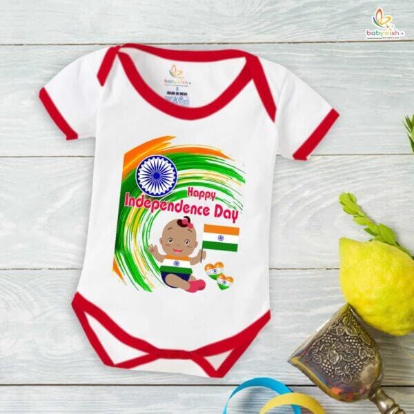 Babywish Independence Day T-Shirt for Boys and Girls 15th August Romper HAPPY INDEPENDENCE DAY - Image 5