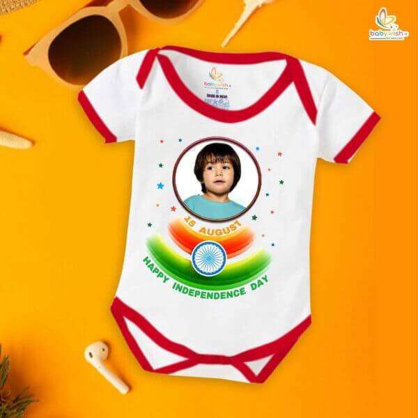 Babywish Independence Day T-Shirt for Boys and Girls 15th August Romper HAPPY INDEPENDENCE DAY - Image 5