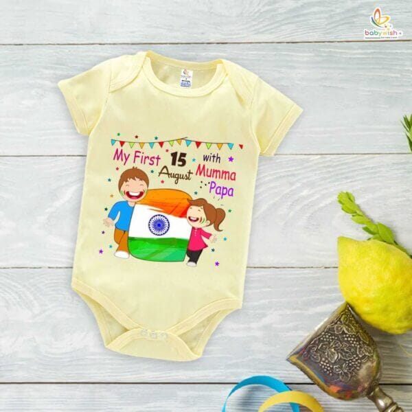 Babywish Independence Day T-Shirt for Boys and Girls 15th August Romper HAPPY INDEPENDENCE DAY - Image 4