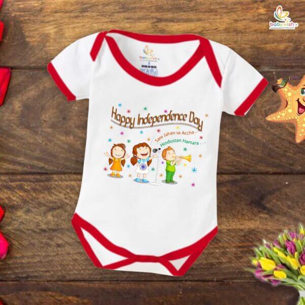 Babywish Independence Day T-Shirt for Boys and Girls 15th August Romper HAPPY INDEPENDENCE DAY - Image 5