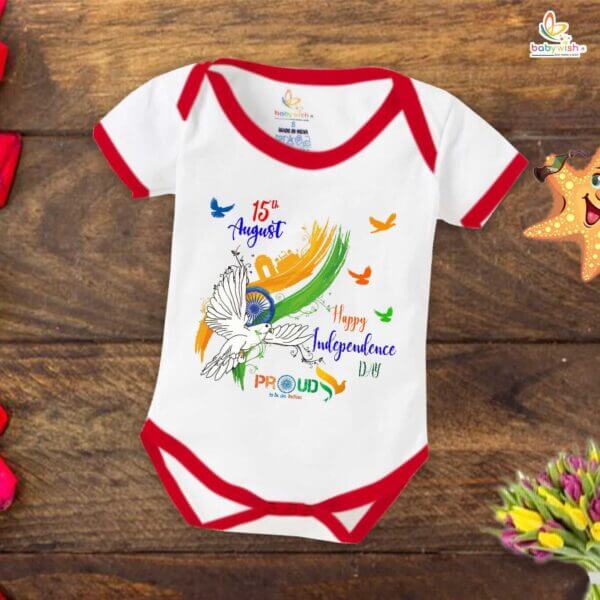 Babywish Independence Day T-Shirt for Boys and Girls 15th August Romper HAPPY INDEPENDENCE DAY - Image 5