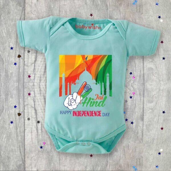 Babywish Independence Day T-Shirt for Boys and Girls 15th August Romper HAPPY INDEPENDENCE DAY - Image 2