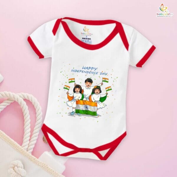 Babywish Independence Day T-Shirt for Boys and Girls 15th August Romper HAPPY INDEPENDENCE DAY - Image 5