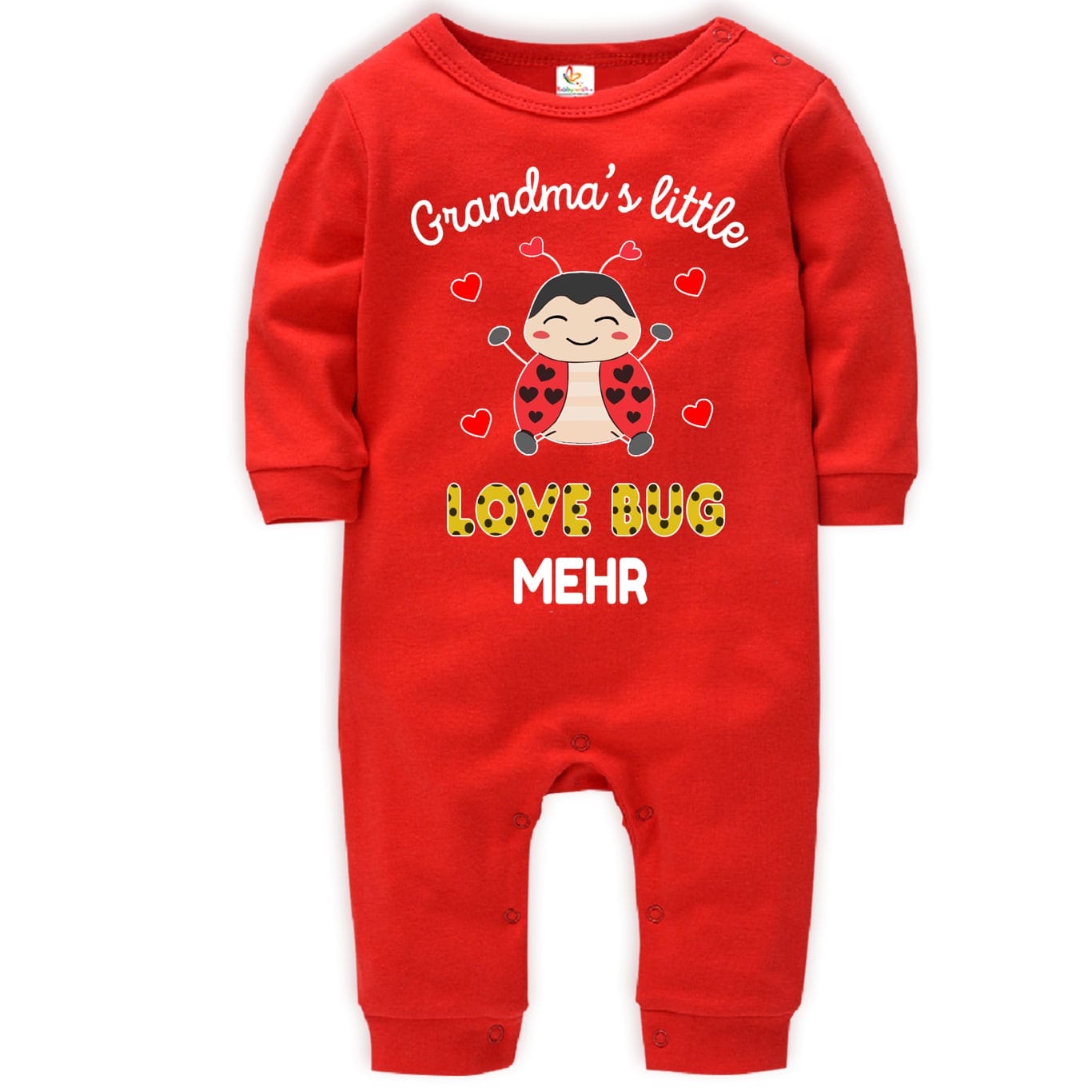 Valentine baby full romper in soft cotton