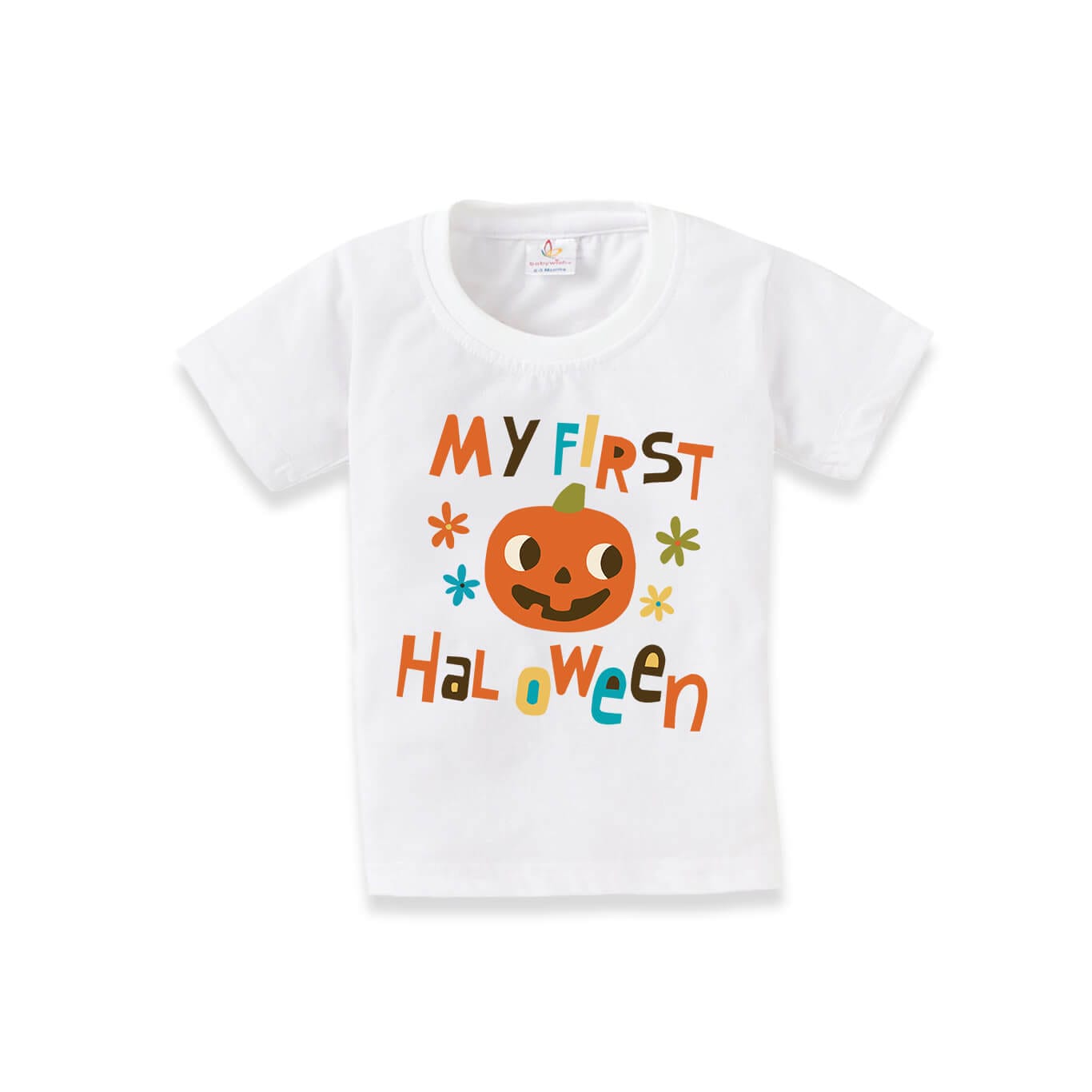 My First Halloween Baby T-Shirt – Floral and Cute Pumpkin Print Halloween Shirt for Newborn Infant Toddler Girls and Boys – Babywish