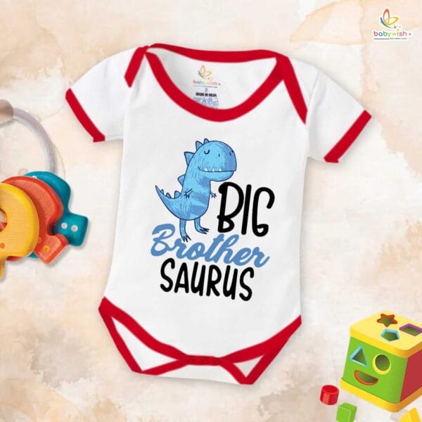 White Rakshabandhan Romper for Baby | Brother Sister Matching Rakhi Dress | Rakshabandhan Gift for Newborn Boy & Girl | Sibling Outfit for Rakhi 2025 – Babywish - Image 2