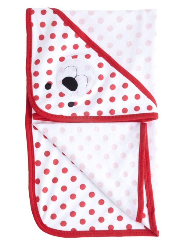 hooded baby towel, baby bath towel, red polka dot baby towel, bear hood towel, newborn towel, baby shower gift, soft cotton baby towel, infant hooded towel, cute baby towel, baby towel wrap