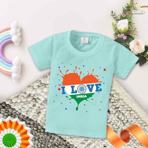 Babywish Republic Day T-shirt My First Republic Day T-shirt I LOVE INDIA - Image 2