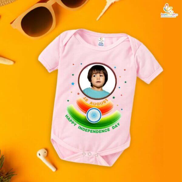 Babywish Independence Day T-Shirt for Boys and Girls 15th August Romper HAPPY INDEPENDENCE DAY - Image 3