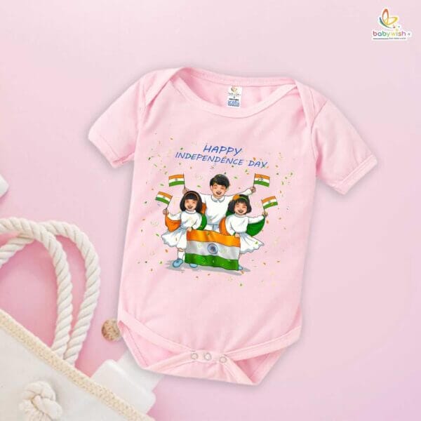 Babywish Independence Day T-Shirt for Boys and Girls 15th August Romper HAPPY INDEPENDENCE DAY - Image 3