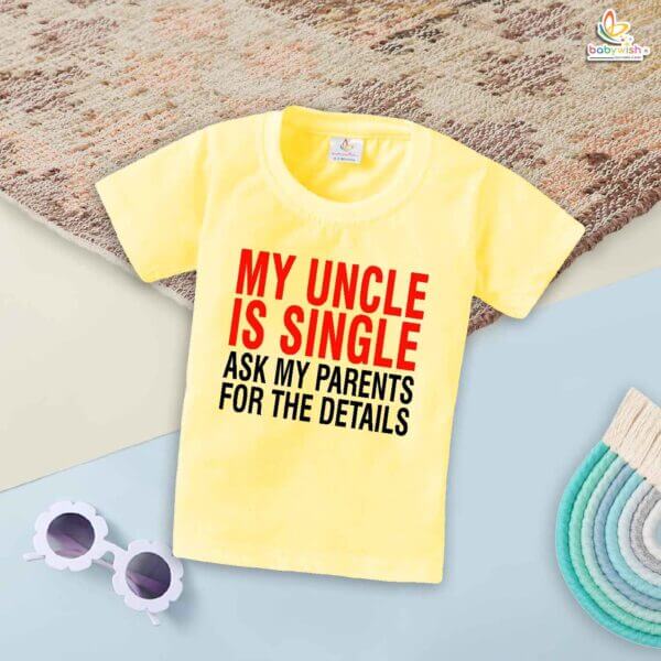 My Uncle Is Single T-Shirt – Funny Chacha & Chachi Shirt for Men | Cool Uncle Gift, Indian Family Tee, Babywish - Image 4