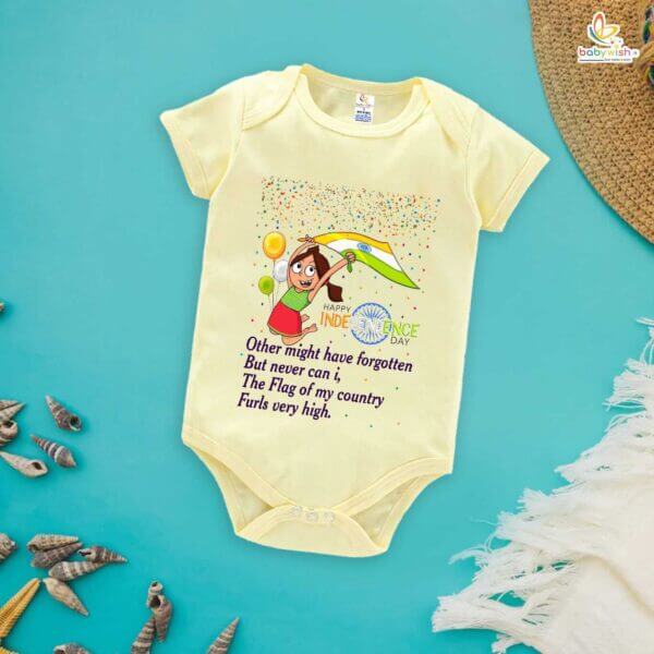 Babywish Independence Day T-Shirt for Boys and Girls 15th August Romper HAPPY INDEPENDENCE DAY - Image 4