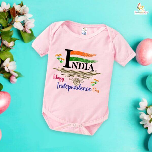 Babywish Independence Day T-Shirt for Boys and Girls 15th August Romper HAPPY INDEPENDENCE DAY - Image 3