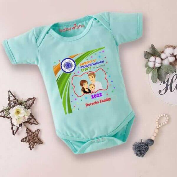 Babywish Independence Day T-Shirt for Boys and Girls 15th August Romper HAPPY INDEPENDENCE DAY - Image 2