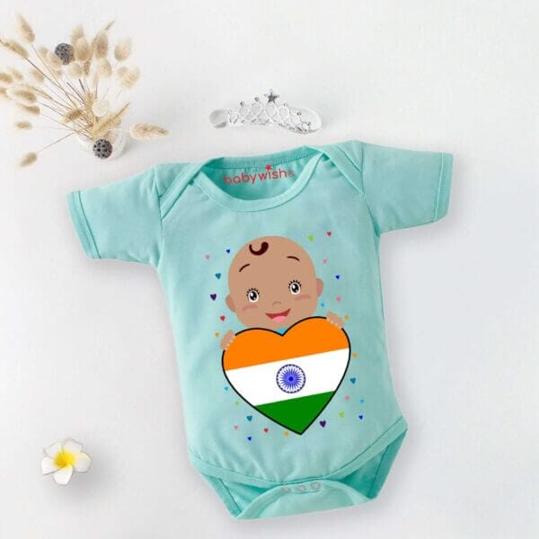 Babywish Independence Day T-Shirt for Boys and Girls 15th August Romper HAPPY INDEPENDENCE DAY - Image 2