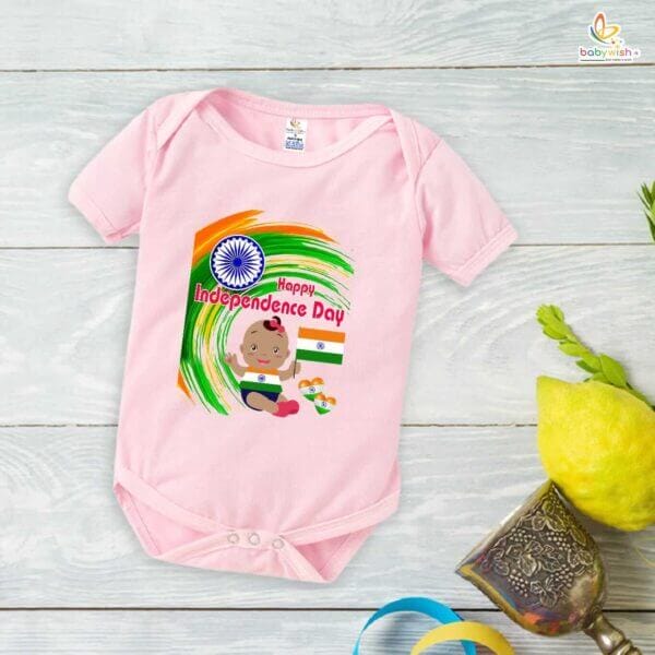 Babywish Independence Day T-Shirt for Boys and Girls 15th August Romper HAPPY INDEPENDENCE DAY - Image 3