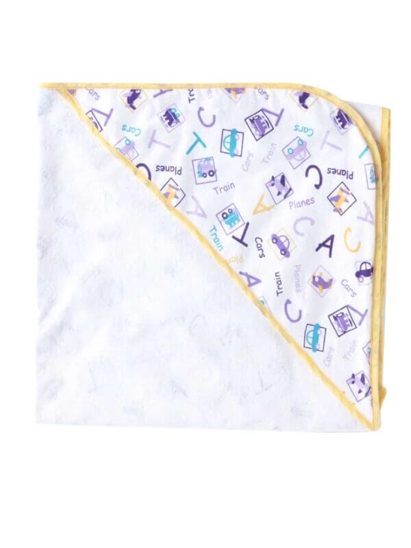 Baby Flannel hooded towels for new born Alphabets Printed Bath Towel for Boys and Girls Infants kids towel - Image 2