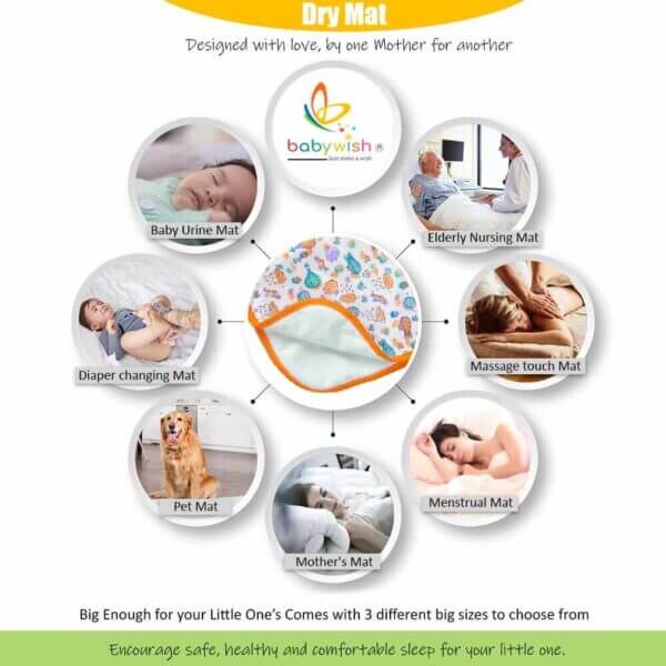 Baby Waterproof Bed Mattress Protector Orange Drysheet for Baby Soft Breathable Waterproof Bed Sheet Protector - Image 7