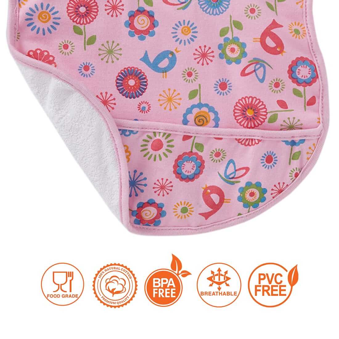 Bibs for Baby – 3-Layer Waterproof Baby Bib with Food Catcher Pocket, Soft and Durable Infant and Toddler Bibs, Easy-to-Clean Mealtime Accessory for Boys and Girls - Image 5