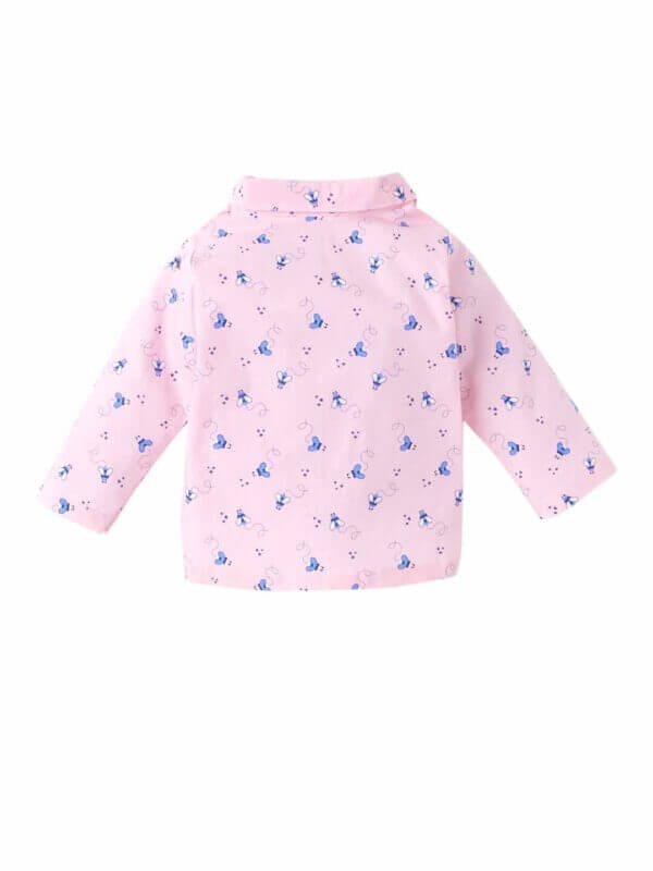 Kids Sleepsuit for Baby Boy’s and Girl’s Topwear and Pajamas Set Long Sleeve Sleepwear Baby Clothing Sets - Peach Butterfly Print - Image 3