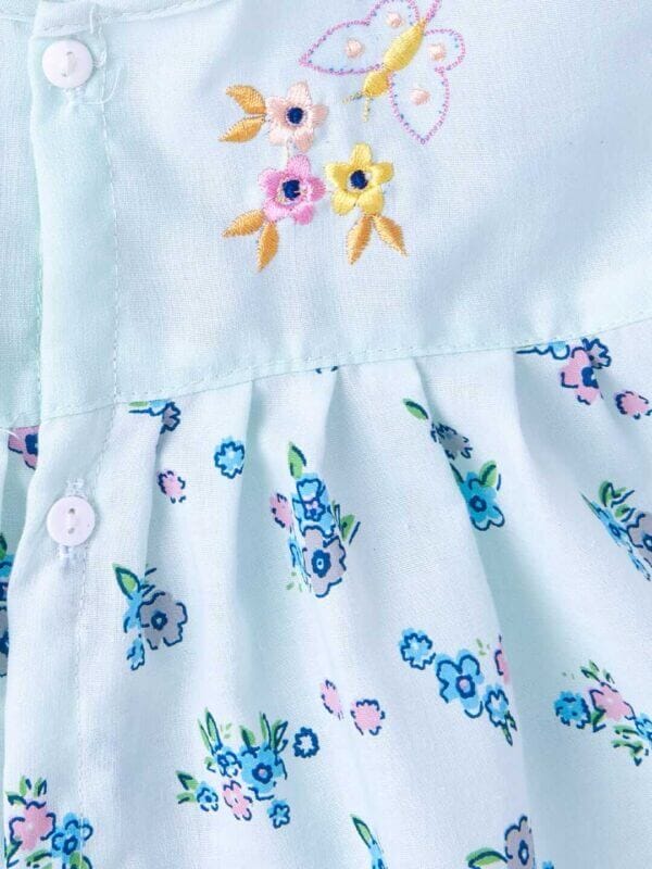 Babywish Baby Girl Cotton Frock Newborn Girl Knee Length Sleeveless Dress Floral Theme Printed - Image 4