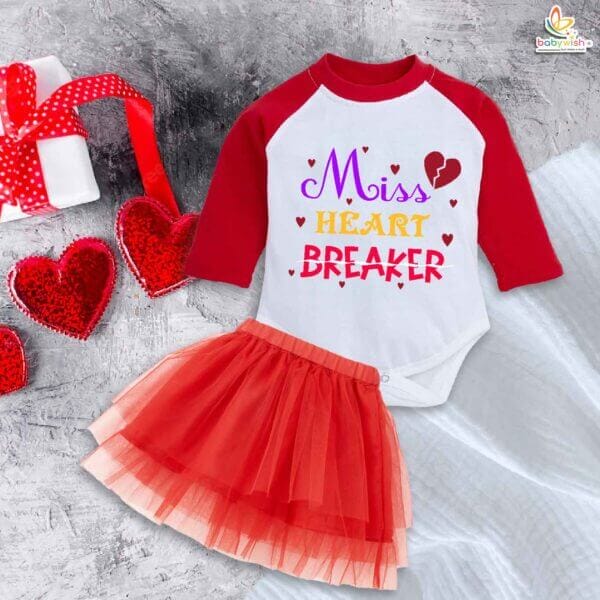 Babywish Newborn girls tutu skirt Full Sleeve romper Valentine Day print onesies bodysuits for baby 0 to 12 months - Image 2