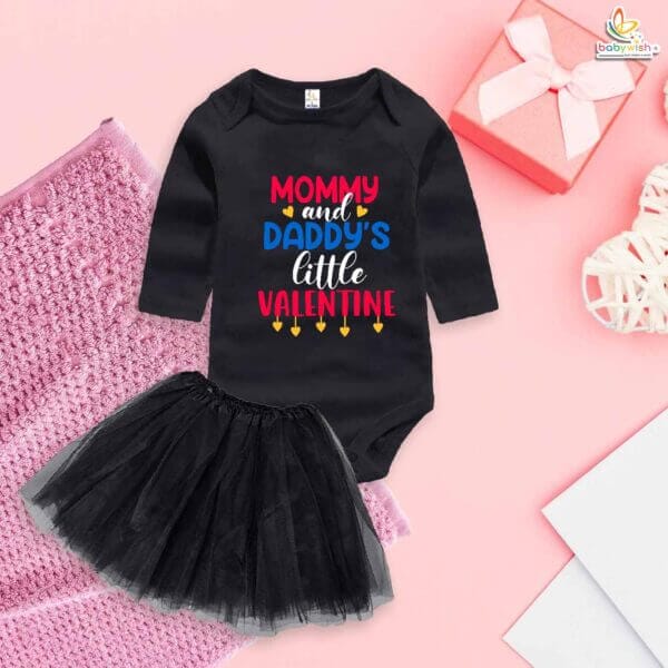 Babywish Newborn girls tutu skirt Full Sleeve romper Valentine Day print onesies bodysuits for baby 0 to 12 months - Image 3