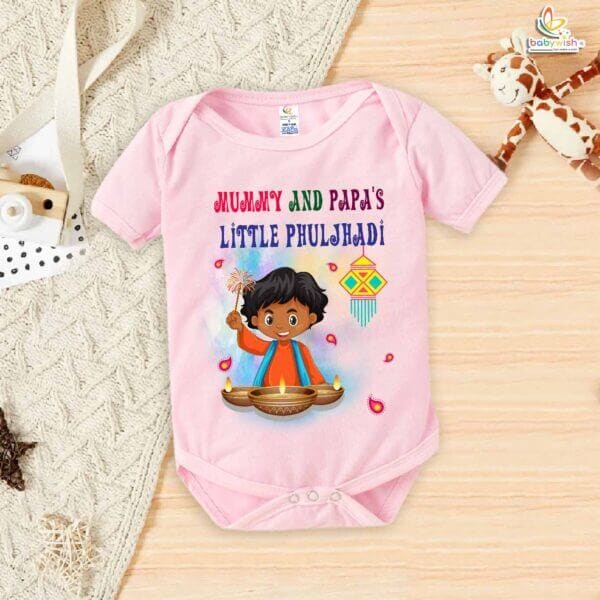 Babywish Baby Diwali Romper Bodysuit My First Diwali Diwali Festival Celebrations - Image 3