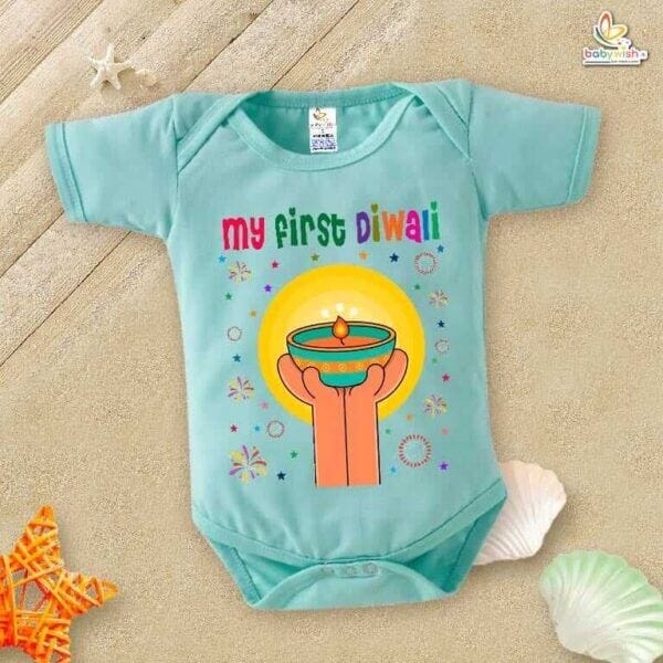 Babywish Baby Diwali Romper Bodysuit My First Diwali - Image 4
