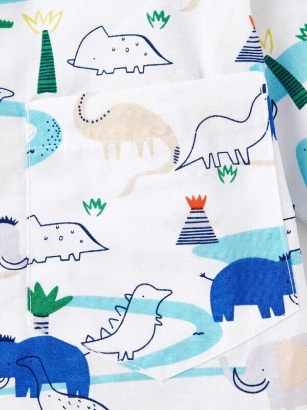 Kids Sleepsuit for Baby Boy’s and Girl’s Topwear and Pajamas Set Long Sleeve Sleepwear Baby Clothing Sets - Blue Elephant Print - Image 4