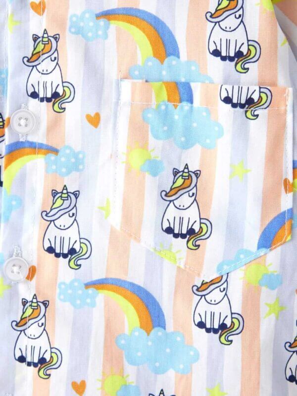 Kids Sleepsuit for Baby Boy’s and Girl’s Topwear and Pajamas Set Long Sleeve Sleepwear Baby Clothing Sets - Cloud Rainbow - Image 4