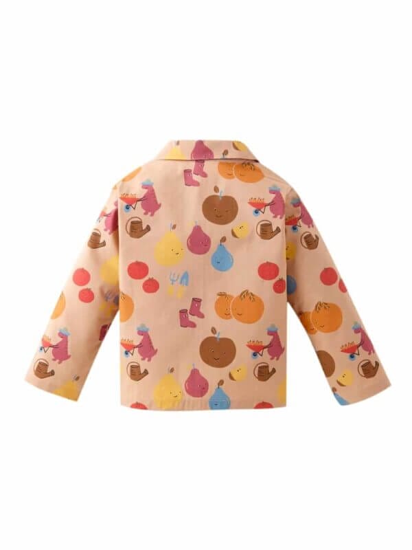 Kids Sleepsuit for Baby Boy’s and Girl’s Topwear and Pajamas Set Long Sleeve Sleepwear Baby Clothing Sets - Peach Papaya Print - Image 3