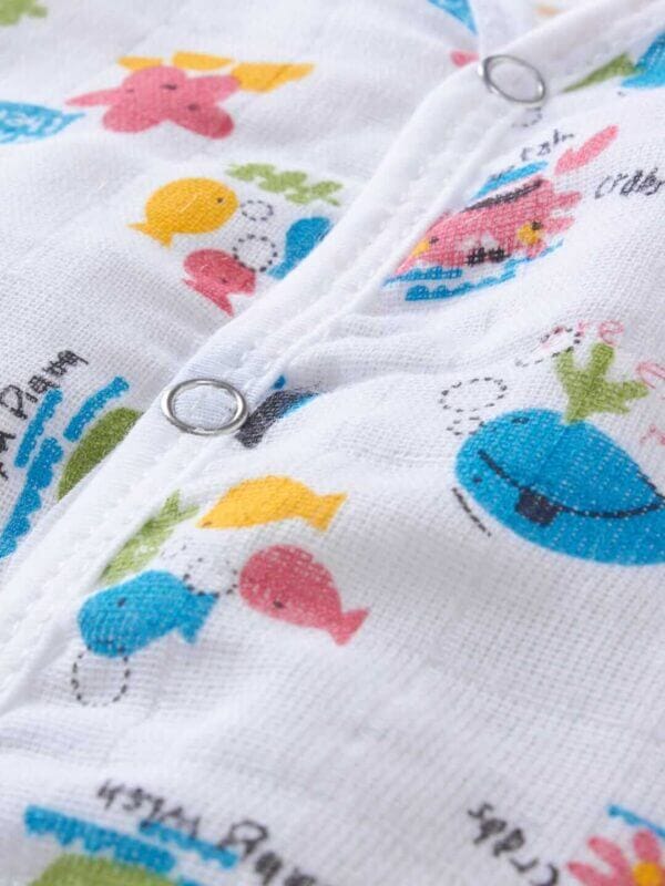 GOTS Certified Organic Muslin Jhabla for Newborn Babies Clothes Ultra Soft Unisex Summer Vest for Infants 3-Pack Gift Set - Image 5