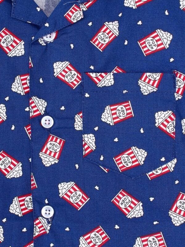 Kids Sleepsuit for Baby Boy’s and Girl’s Topwear and Pajamas Set Long Sleeve Sleepwear Baby Clothing Sets - Blue Popcorn Print - Image 4