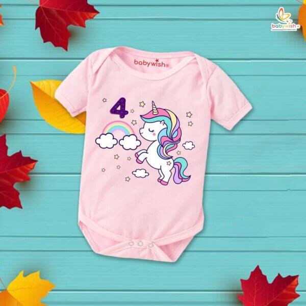 Four month unisex baby romper half sleeve round neck onesie - Image 3
