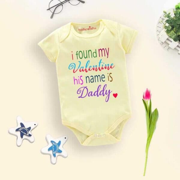 Baby First Valentine Day Romper Clothes Baby valentine Bodysuits Newborn Outfit Envelop Neck Half Sleeve Unisex Onesies"Parents is my Valentine" - Image 3