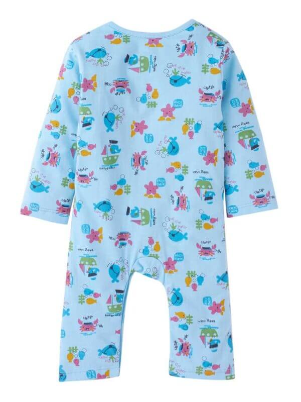 Baby Boy's and Baby Girl’s Bodysuits Cotton Full Sleeve Rompers Onesies for Infant Marine Life Print Set of 2 - Image 6