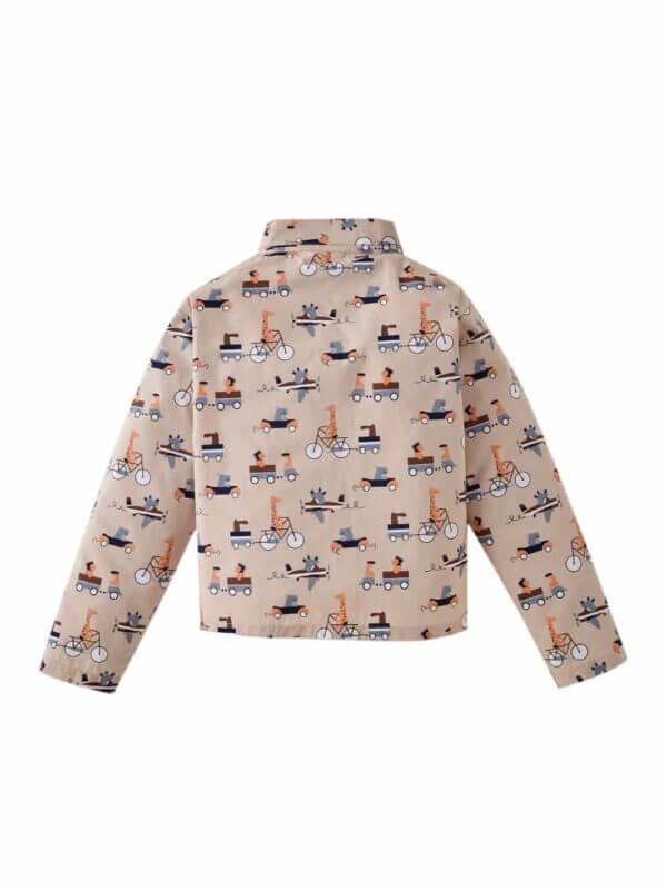 Kids Sleepsuit for Baby Boy’s and Girl’s Topwear and Pajamas Set Long Sleeve Sleepwear Baby Clothing Sets - Peach Vehicles Print - Image 3