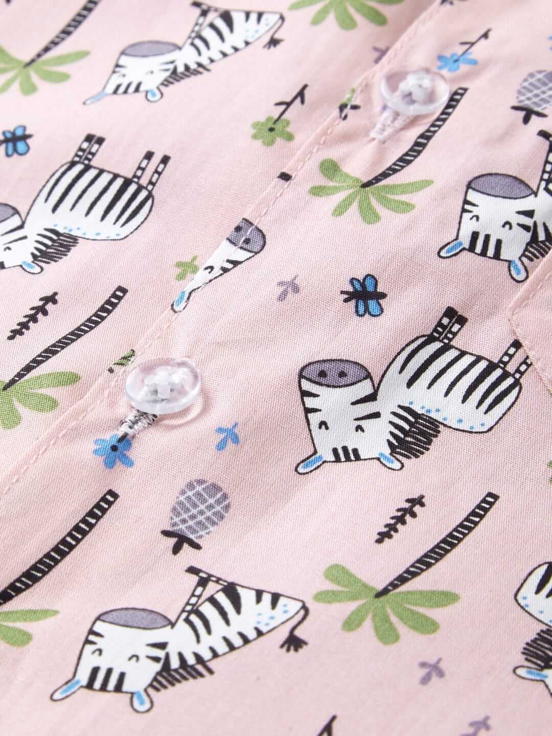 Kids Sleepsuit for Baby Boys and Girls Long Sleeve Topwear and Pajamas Set Baby Clothing Sleepwear Set Peach Zebra Print Perfect for Newborns and Toddlers - Image 4