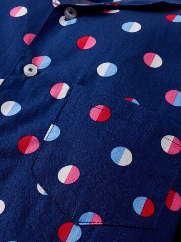 Kids Sleepsuit for Baby Boy’s and Girl’s Topwear and Pajamas Set Long Sleeve Sleepwear Baby Clothing Sets - Blue Polka Dot Print - Image 4