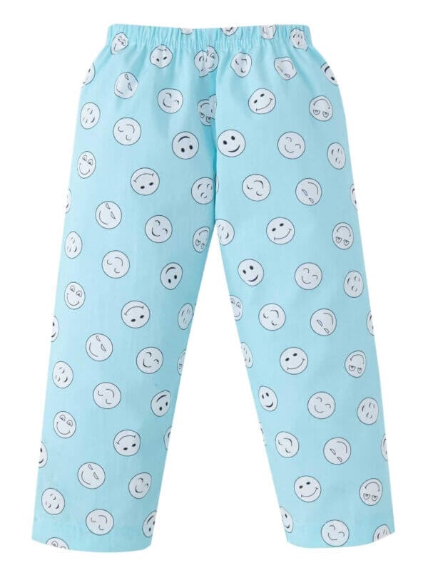 Kids Sleepsuit for Baby Boy’s and Girl’s Topwear and Pajamas Set Long Sleeve Sleepwear Baby Clothing Sets - Light blue Smiley Print - Image 5