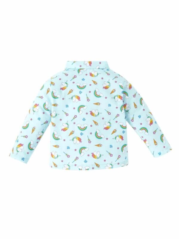 Kids Sleepsuit for Baby Boy’s and Girl’s Topwear and Pajamas Set Long Sleeve Sleepwear Baby Clothing Sets - Light Blue Unicorn Rainbow - Image 3