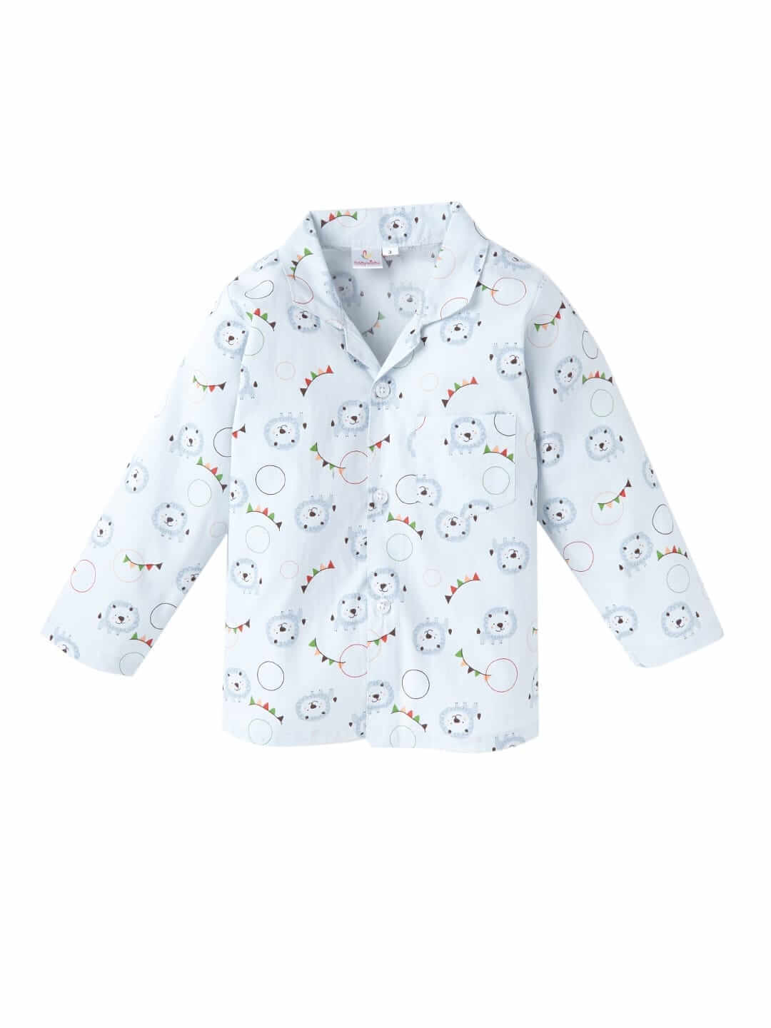 Kids Sleepsuit for Baby Boys and Girls Long Sleeve Topwear and Pajamas Set Baby Clothing Sleepwear Set White Lion Print Perfect for Newborns and Toddlers - Babywish - Image 2