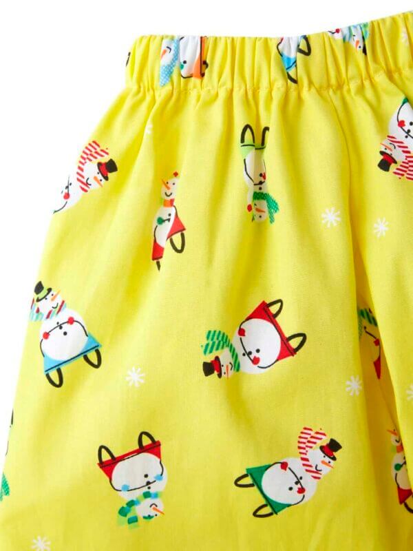 Kids Sleepsuit for Baby Boy’s and Girl’s Topwear and Pajamas Set Long Sleeve Sleepwear Baby Clothing Sets - Yellow Snowman Theme - Image 5