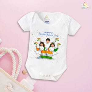Babywish Independence Day T-Shirt for Boys and Girls 15th August Romper HAPPY INDEPENDENCE DAY