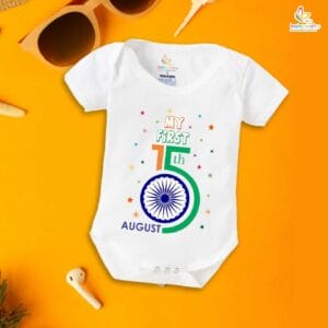 Babywish Independence Day T-Shirt for Boys and Girls 15th August Romper HAPPY INDEPENDENCE DAY
