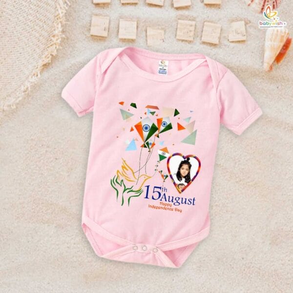 Babywish Independence Day T-Shirt for Boys and Girls 15th August Romper HAPPY INDEPENDENCE DAY - Image 3