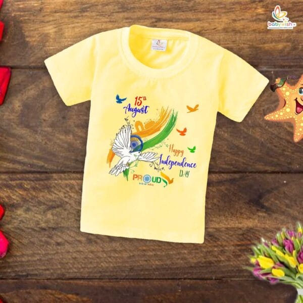 Babywish Independence Day T-Shirt for Boys and Girls 15th August T-Shirts HAPPY INDEPENDENCE DAY - Image 3