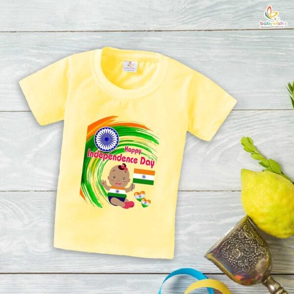 Babywish Independence Day T-Shirt for Boys and Girls 15th August T-Shirts HAPPY INDEPENDENCE DAY - Image 3