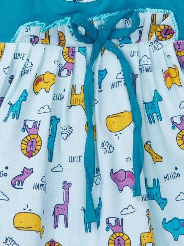 Babywish Baby Girl Cotton Frock Newborn Girl Knee Length Sleeveless Dress Jungle Theme Printed - Image 7